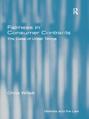 cover image of Fairness in Consumer Contracts